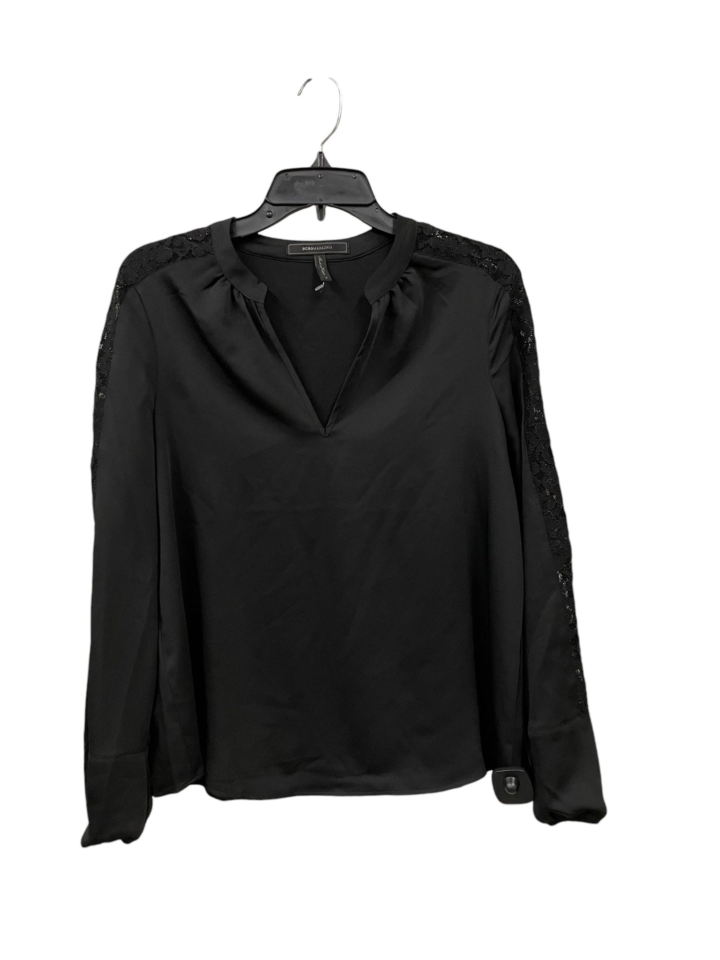 Top Long Sleeve By Bcbgmaxazria In Black, Size: S