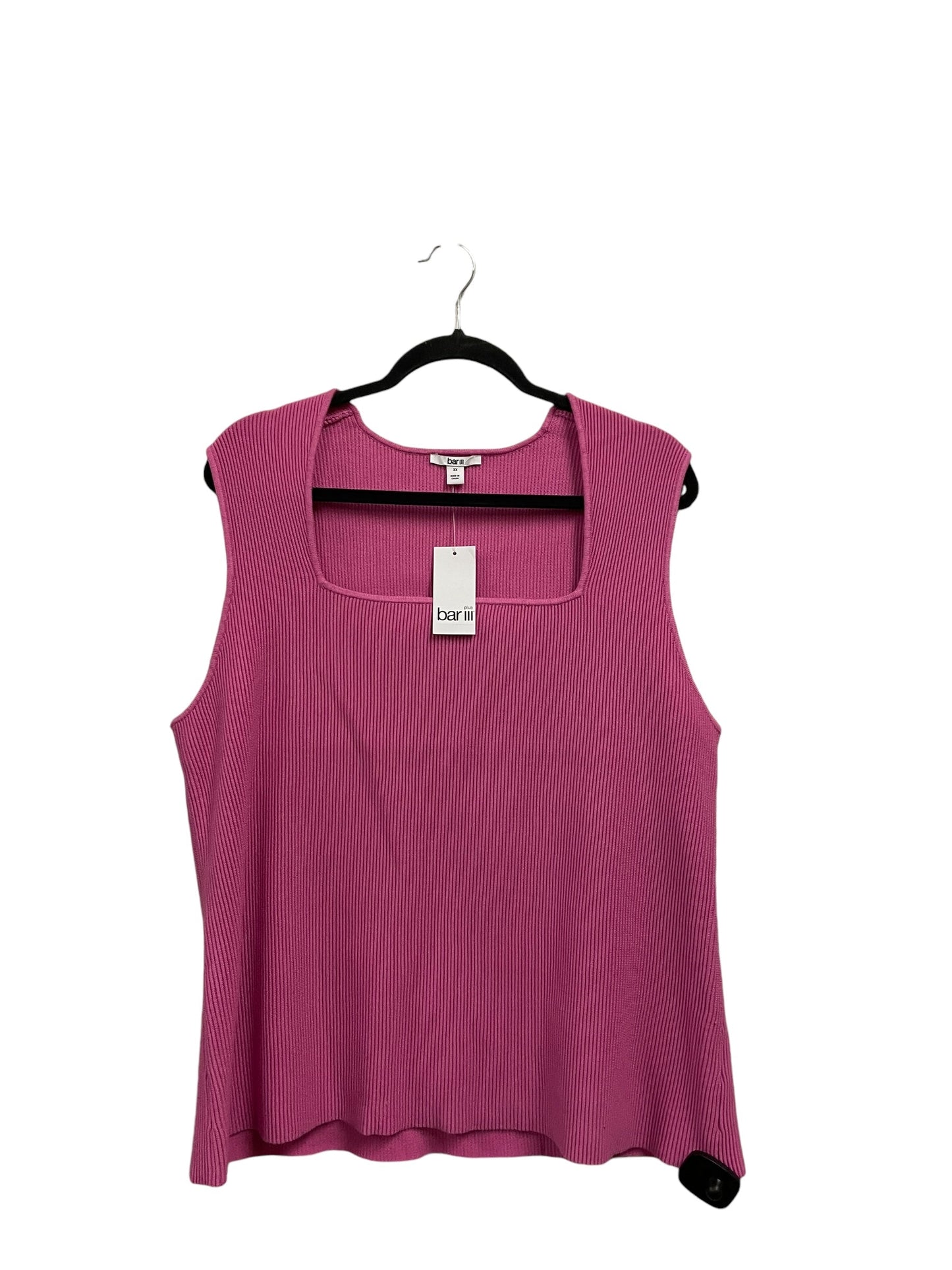 Top Sleeveless By Bar Iii In Pink, Size: 3x