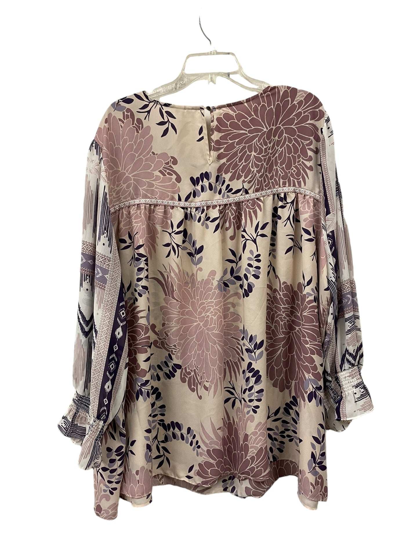 Top Long Sleeve By Cato In Pink, Size: 4x