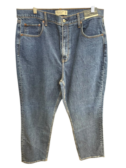 Jeans Straight By Abercrombie And Fitch In Blue Denim, Size: 16