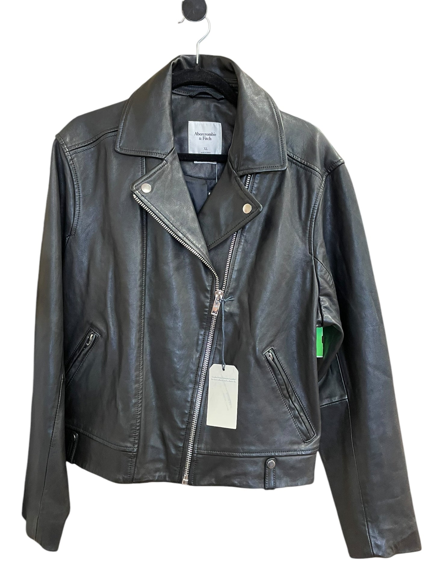 Jacket Leather By Abercrombie And Fitch In Black, Size: Xl