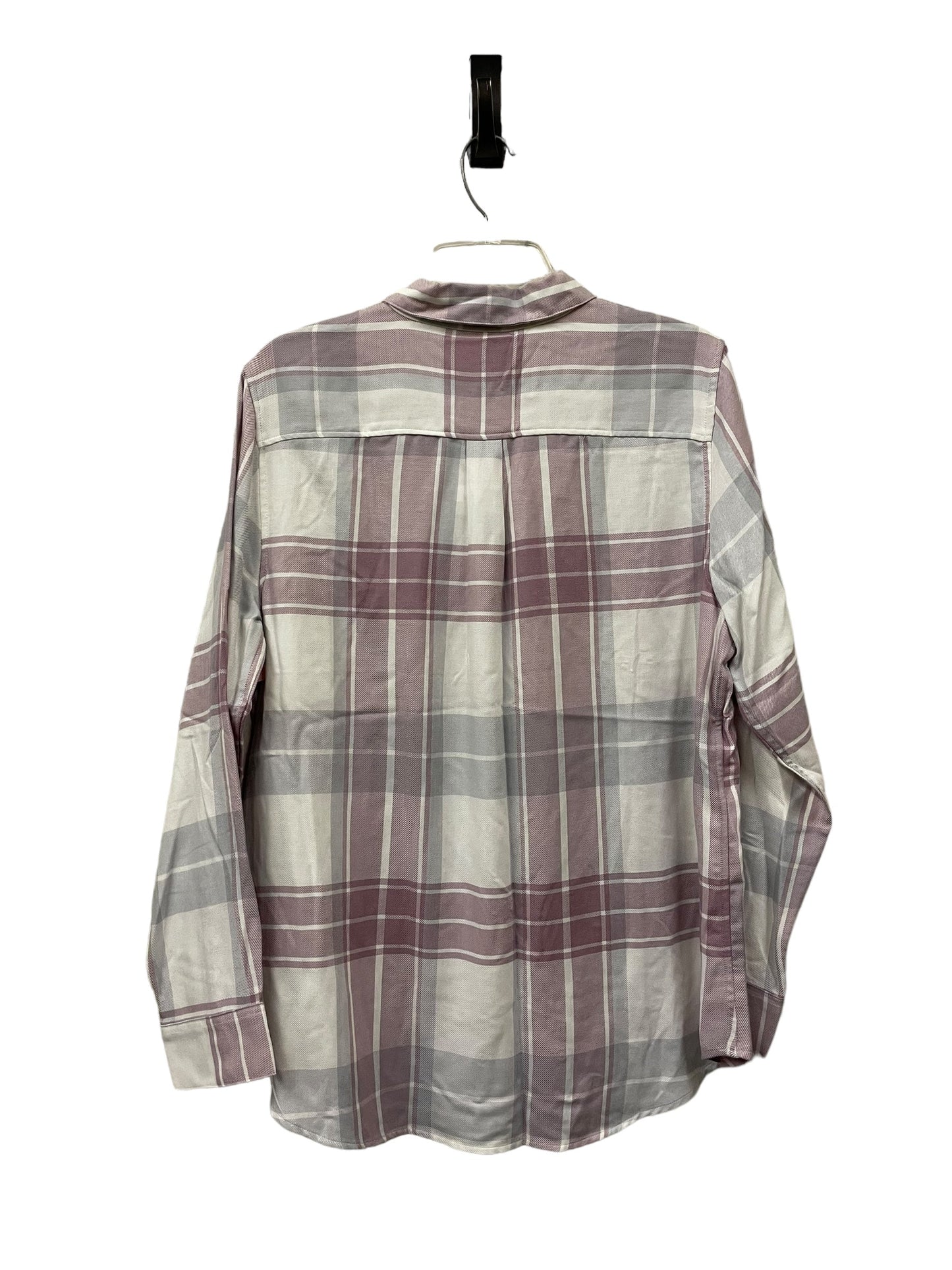 Top Long Sleeve By Banana Republic In Plaid Pattern, Size: L