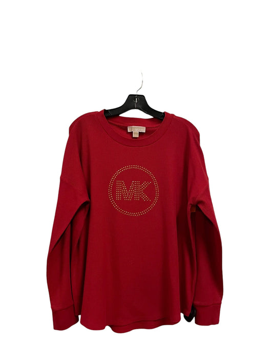 Top Long Sleeve By Michael By Michael Kors In Red, Size: M