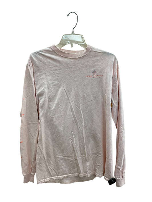 Top Long Sleeve By Simply Southern In Pink