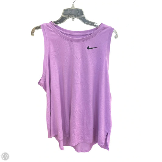 Athletic Top Short Sleeve By Nike In Purple, Size: 1x