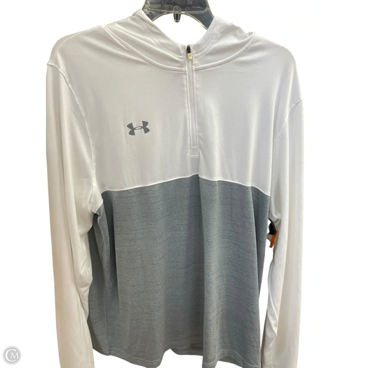 Athletic Top Long Sleeve Hoodie By Under Armour In White, Size: Xl