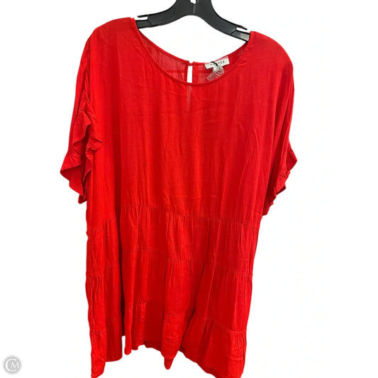 Top Short Sleeve By Andree By Unit In Red, Size: 1x