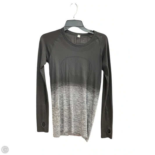 Athletic Top Long Sleeve Collar By Lululemon In Black, Size: 8