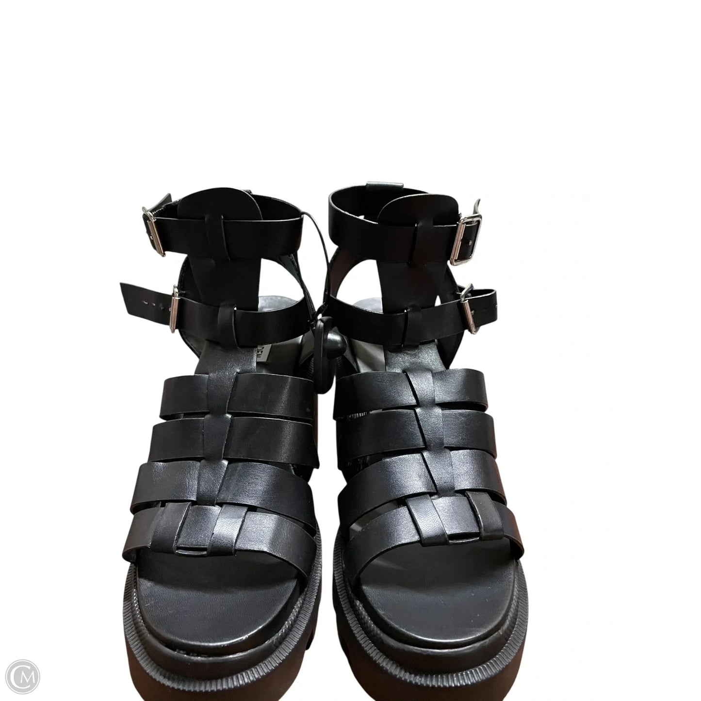 Sandals Heels Platform By Steve Madden In Black, Size: 10