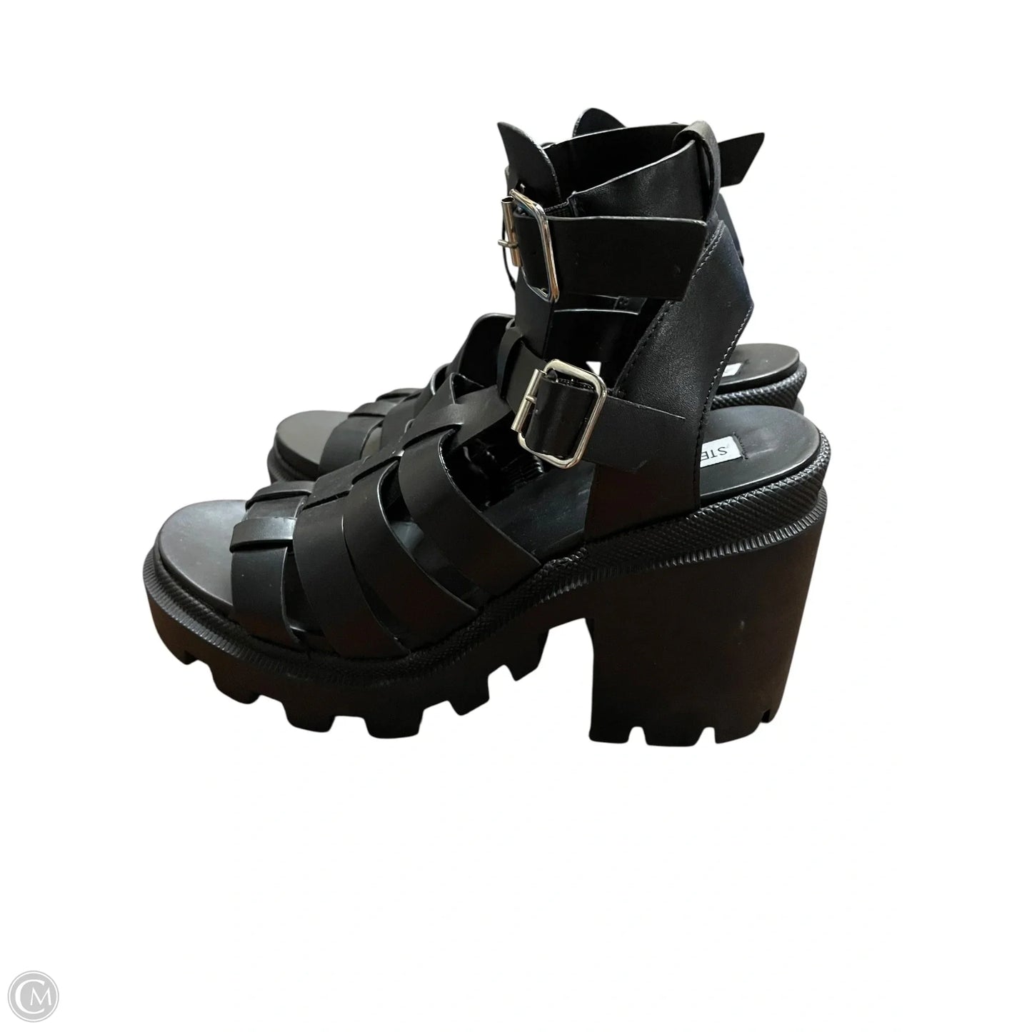 Sandals Heels Platform By Steve Madden In Black, Size: 10