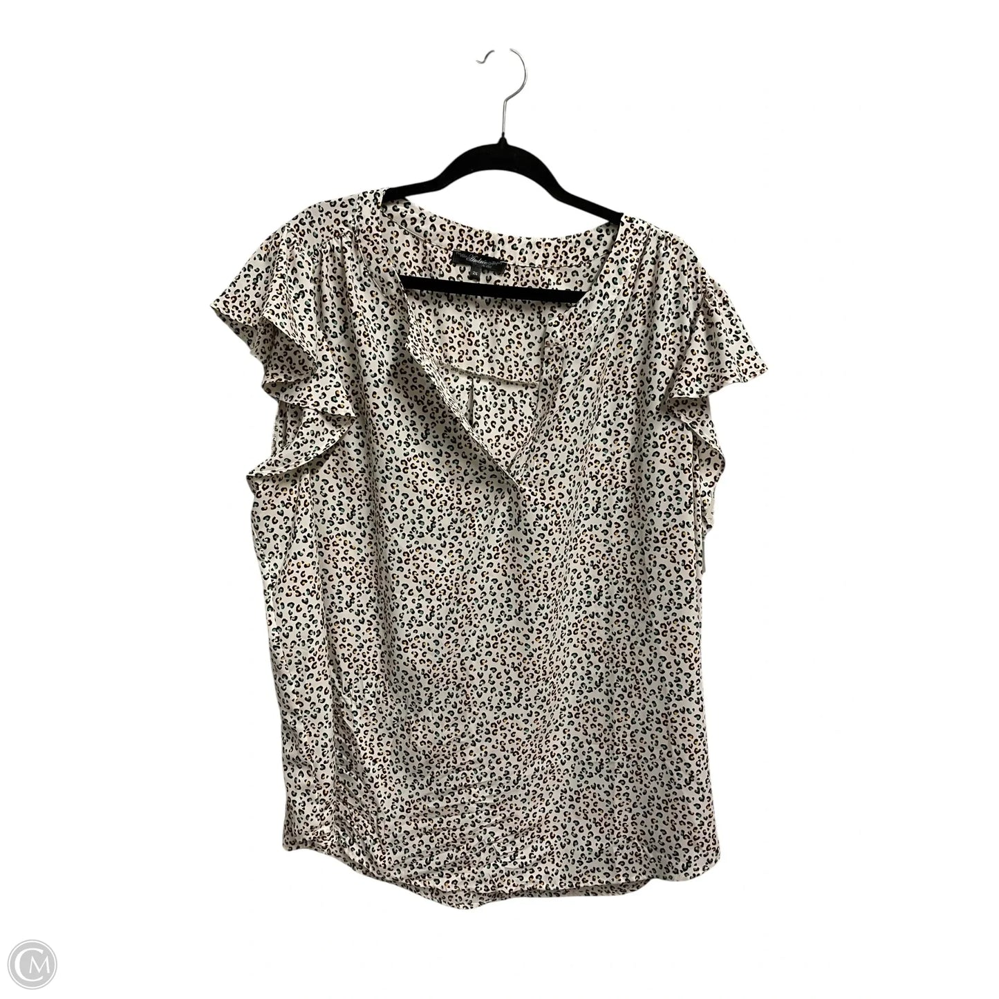Top Short Sleeve By Andree By Unit In Animal Print, Size: 2x