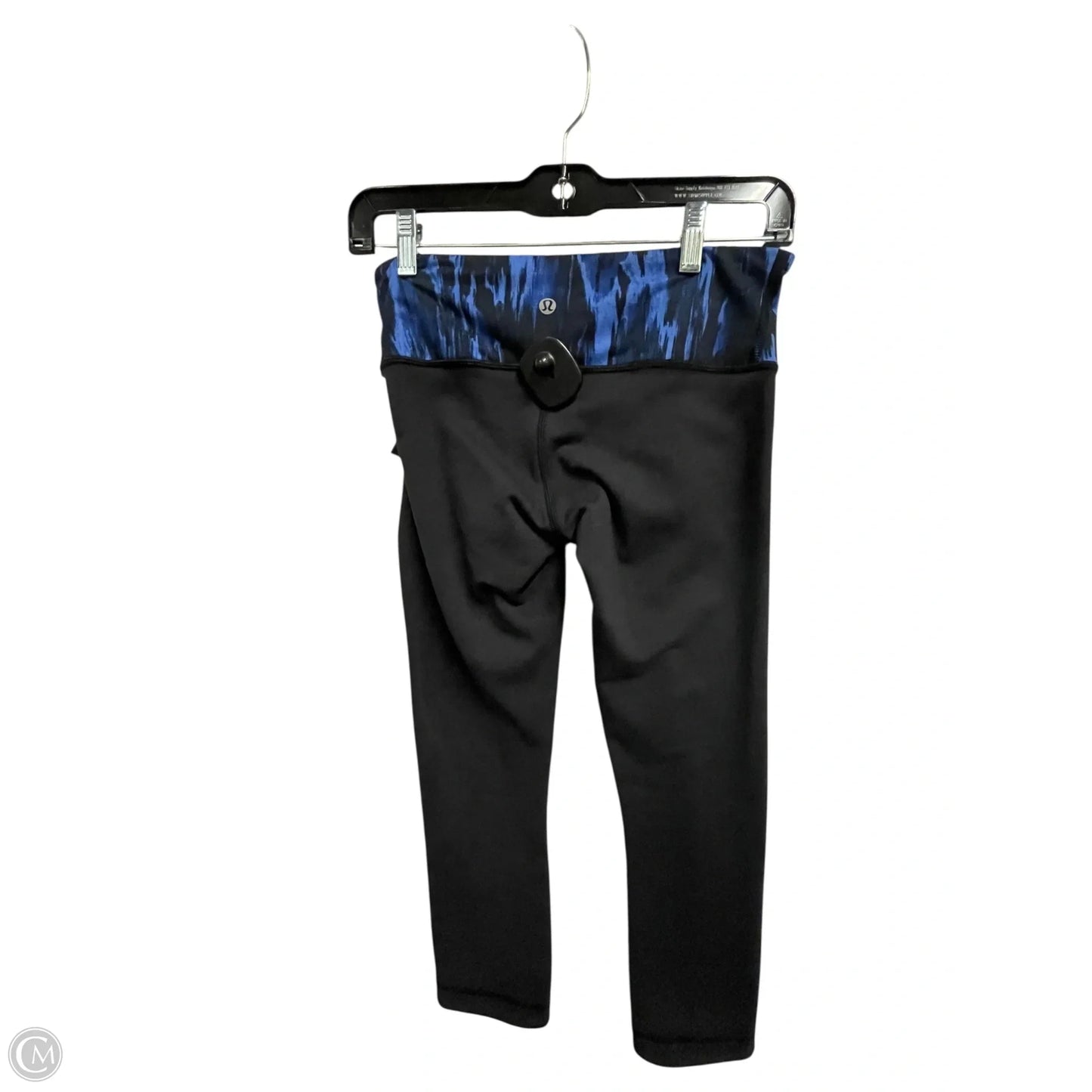 Athletic Capris By Lululemon In Black & Blue, Size: 4