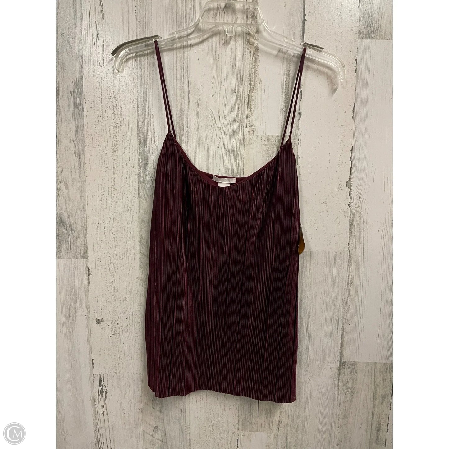 Top Sleeveless By H&m In Maroon, Size: S