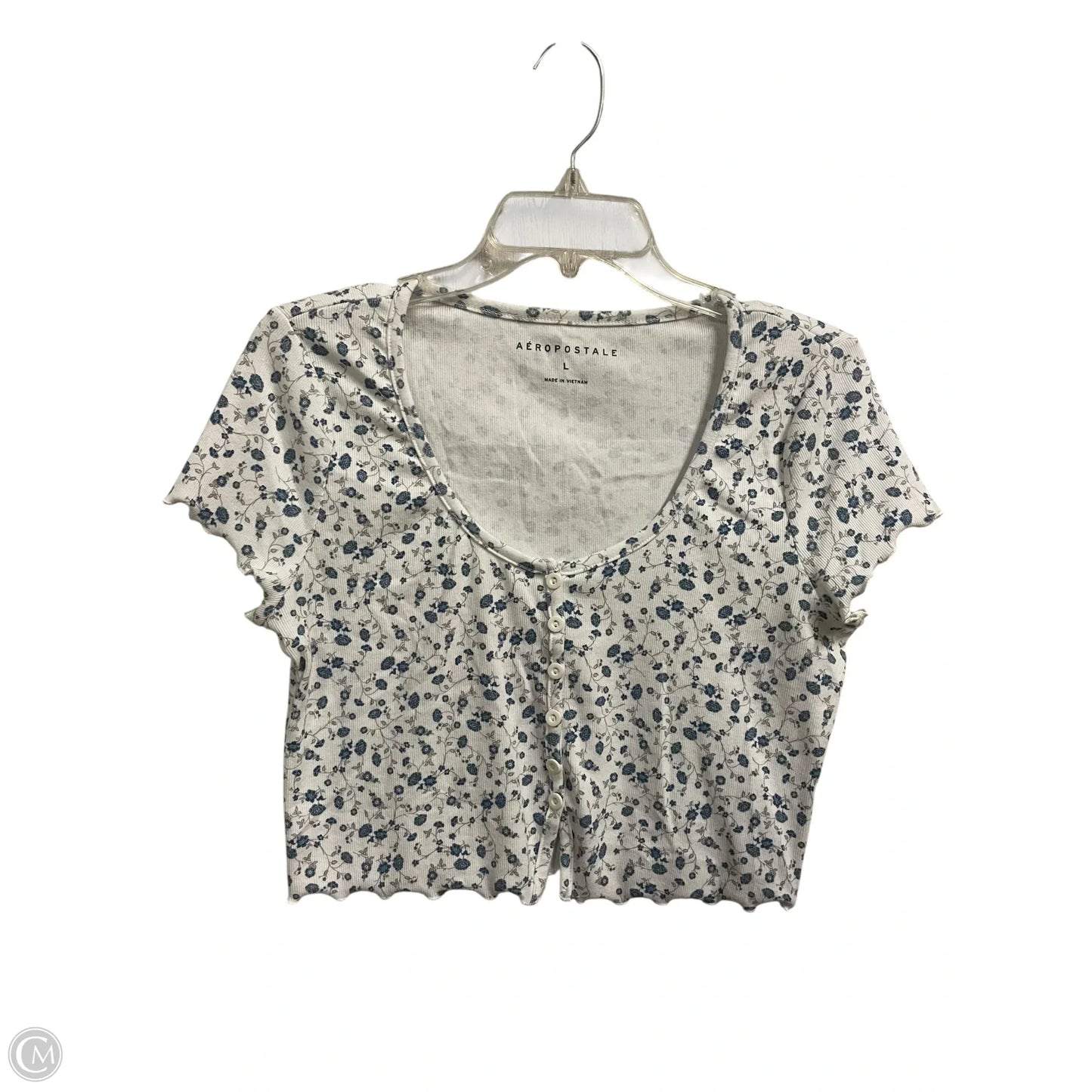 Top Short Sleeve By Aeropostale In White, Size: L