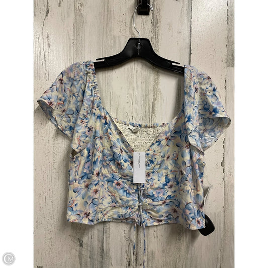 Top Short Sleeve By American Eagle In Floral Print, Size: L