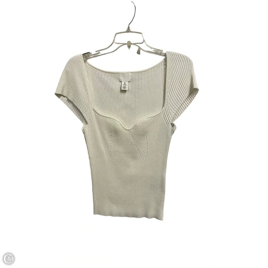 Top Sleeveless By H&m In White, Size: L