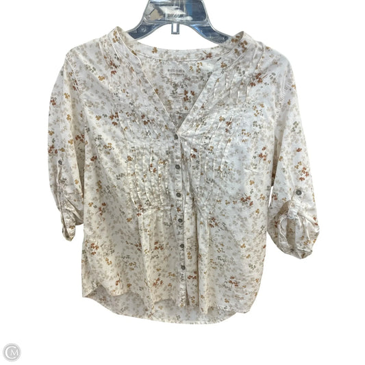 Top Short Sleeve By Sonoma In Cream, Size: L