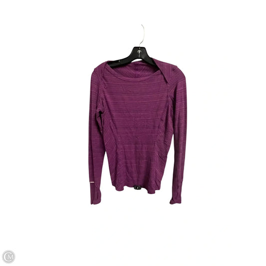 Athletic Top Long Sleeve Collar By Lululemon In Purple, Size: M