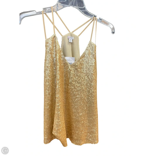 Top Sleeveless By Guess In Gold, Size: S