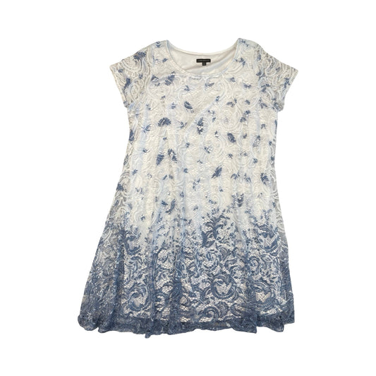 Dress Casual Midi By Lane Bryant In Blue & White, Size:18