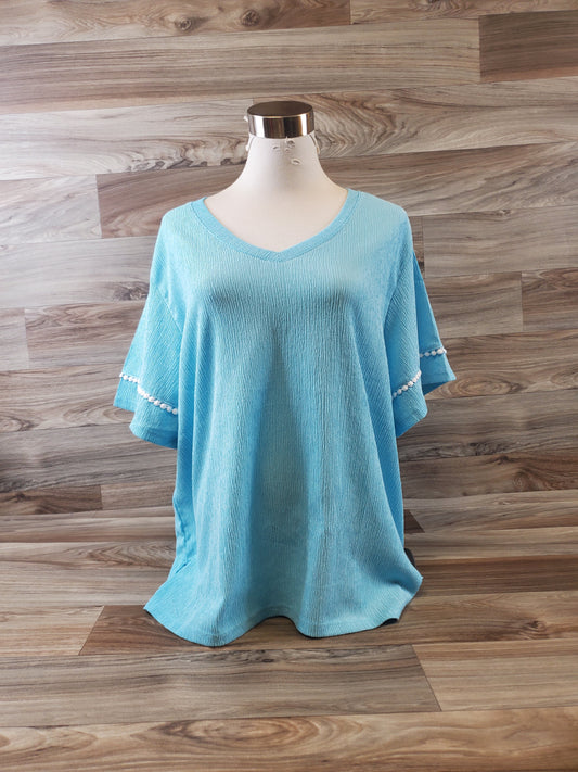 Top Short Sleeve By Cuddl Duds In Blue, Size: Xl