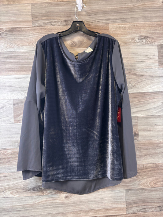 Top Long Sleeve By Faded Glory In Grey, Size: Xl