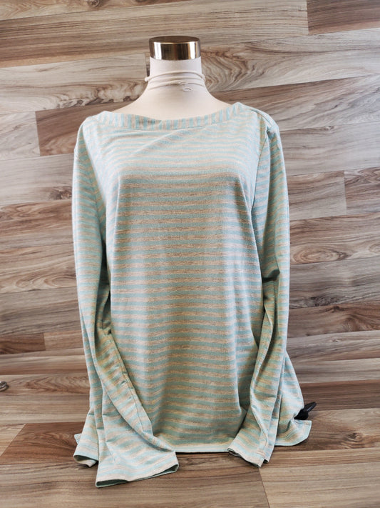 Top Long Sleeve Basic By Chicos In Striped Pattern, Size: Xl