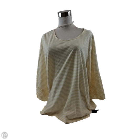 Top 3/4 Sleeve Basic By Cj Banks In Striped Pattern, Size: Xl