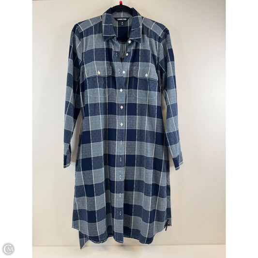 Dress Casual Midi By Lands End In Blue & White, Size: M