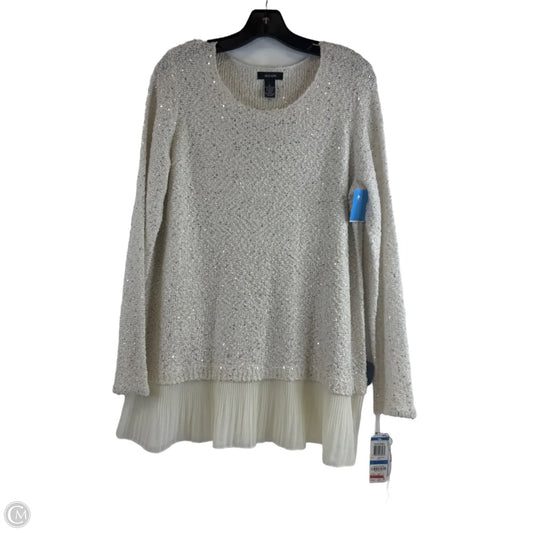Sweater By Alfani In Ivory, Size: L