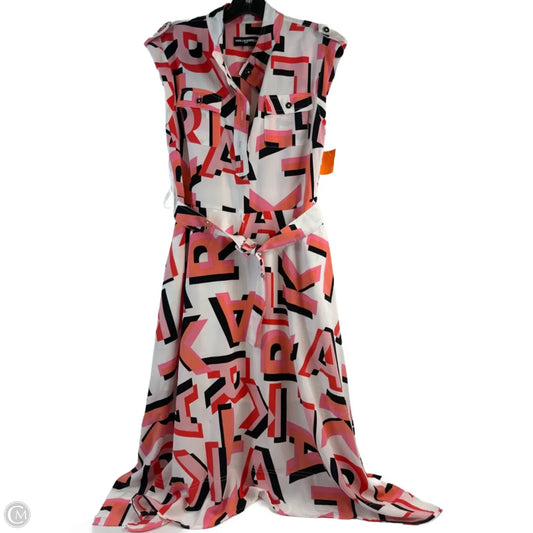 Dress Designer By Karl Lagerfeld In Black & Orange, Size: M