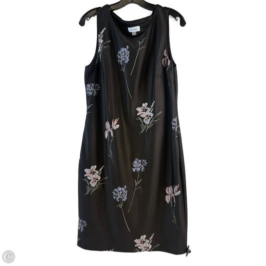 Dress Casual Midi By Calvin Klein In Black & Blue, Size: L