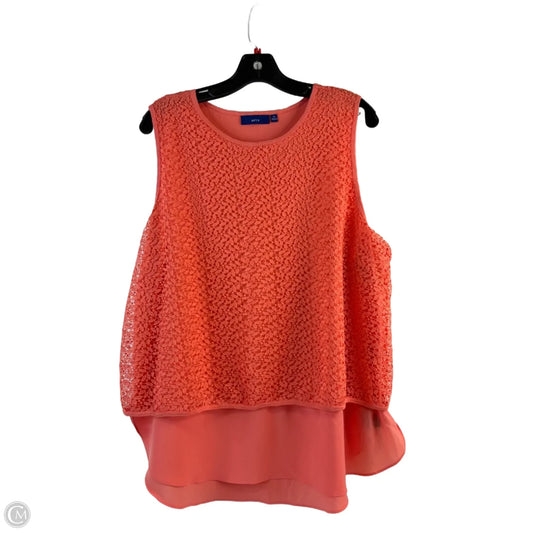 Top Sleeveless By Apt 9 In Orange, Size: Xl