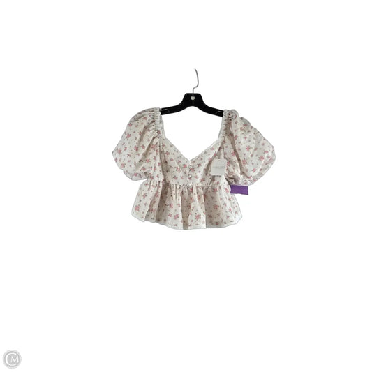 Top Short Sleeve By Altard State In Pink & White, Size: S
