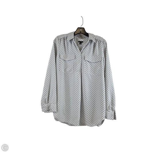 Top Long Sleeve Basic By Ann Taylor In Black & White, Size: M