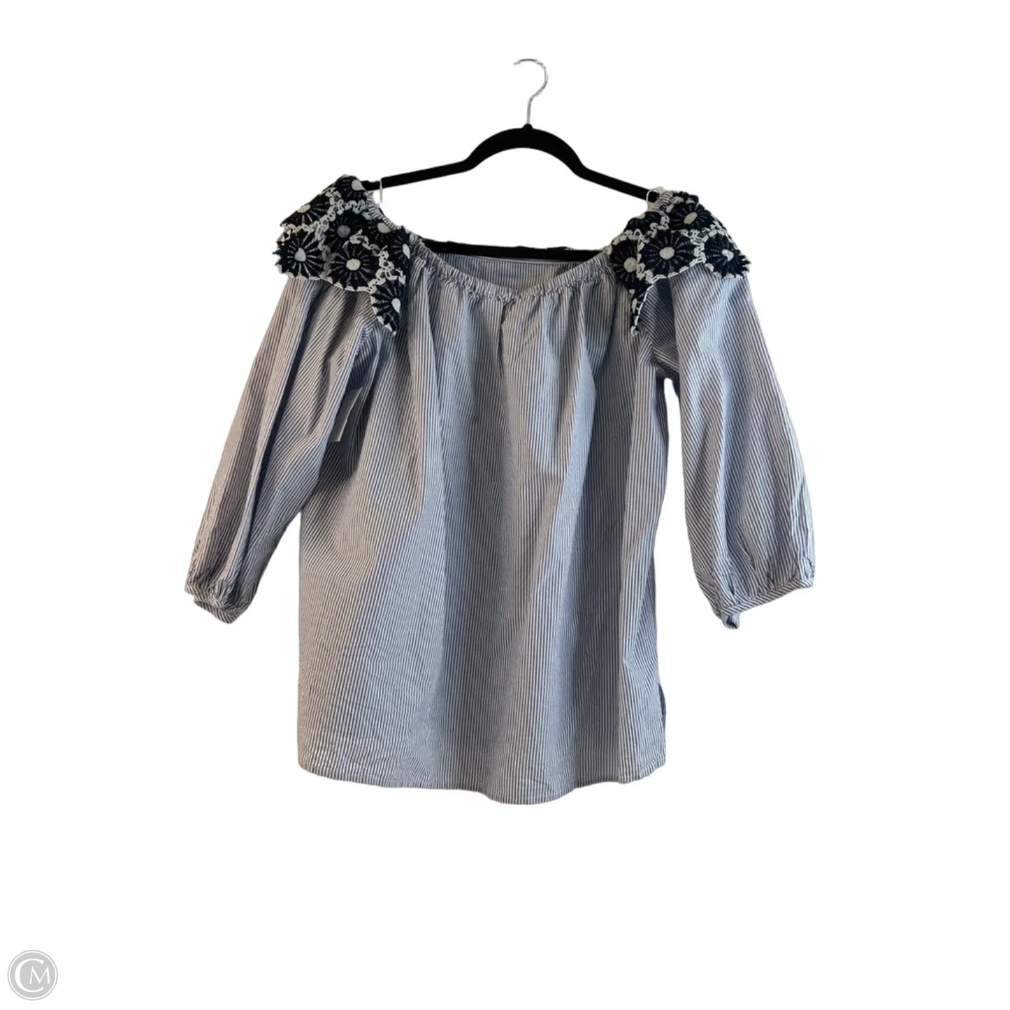 Top Short Sleeve By Loft In Striped Pattern, Size: S