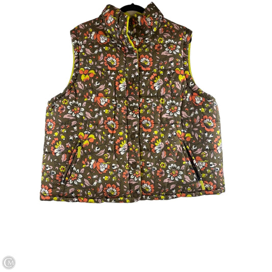 Vest Puffer & Quilted By Boden In Brown & Orange, Size: 1x