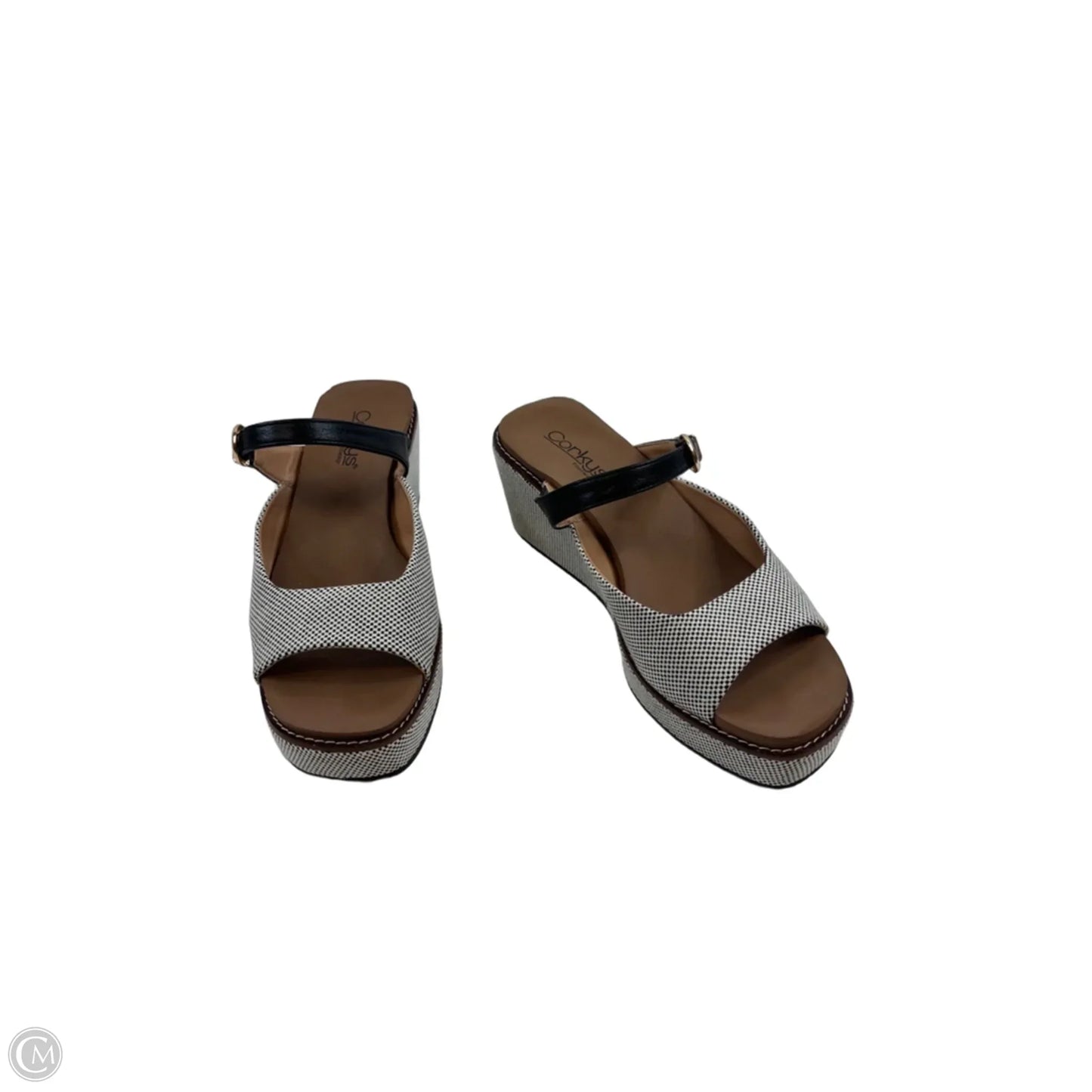 Sandals Heels Platform By Corkys In Black & White, Size: 9