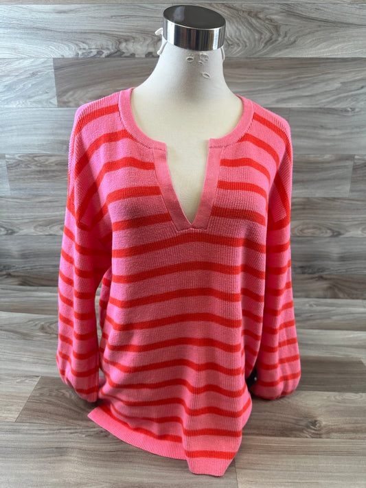 Top Long Sleeve By Loft In Pink & Red, Size: S