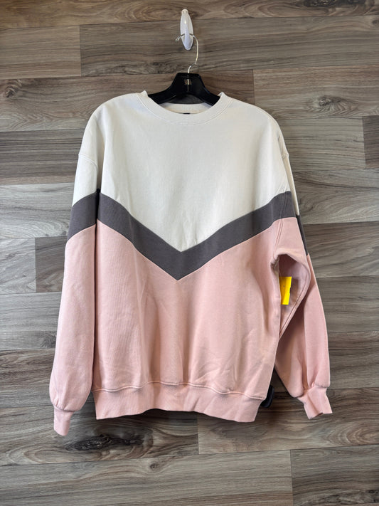 Sweatshirt Crewneck By Divided In Pink & White, Size: S