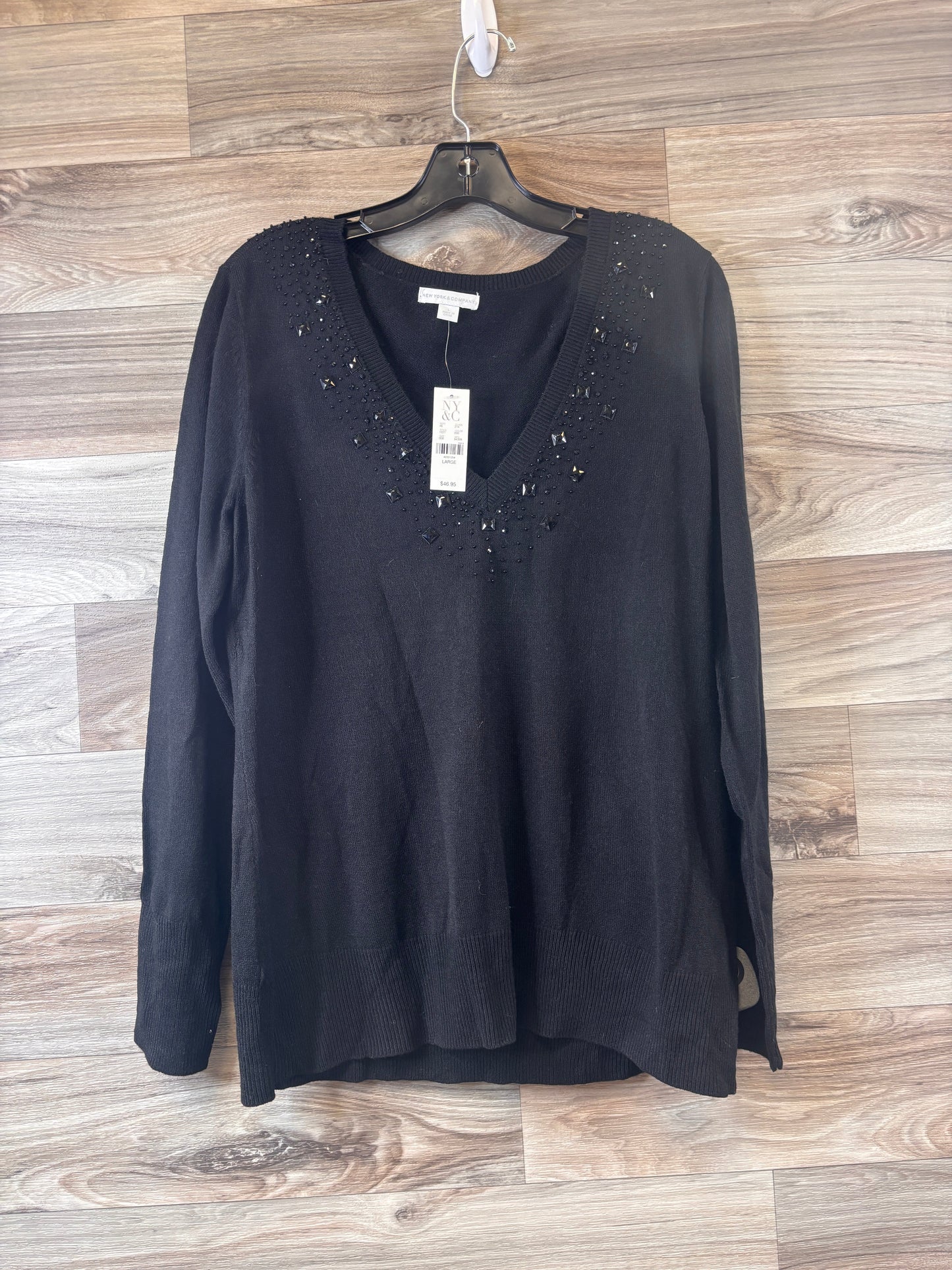 Top Long Sleeve By New York And Co In Black, Size: L