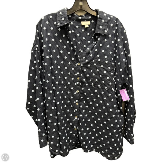 Top Long Sleeve By J. Jill In Polkadot Pattern, Size: Xl