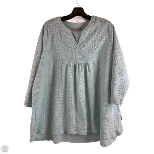 Top 3/4 Sleeve By Logo In Green, Size: 1x