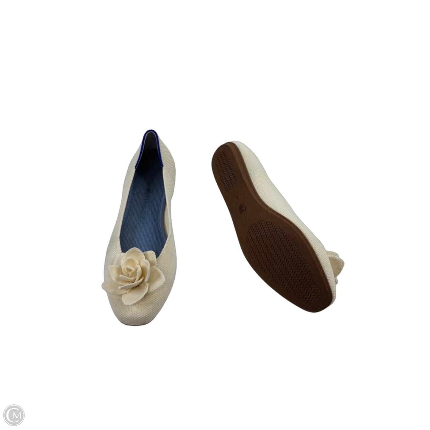 Shoes Flats By Rothys In Blue & Cream, Size: 6