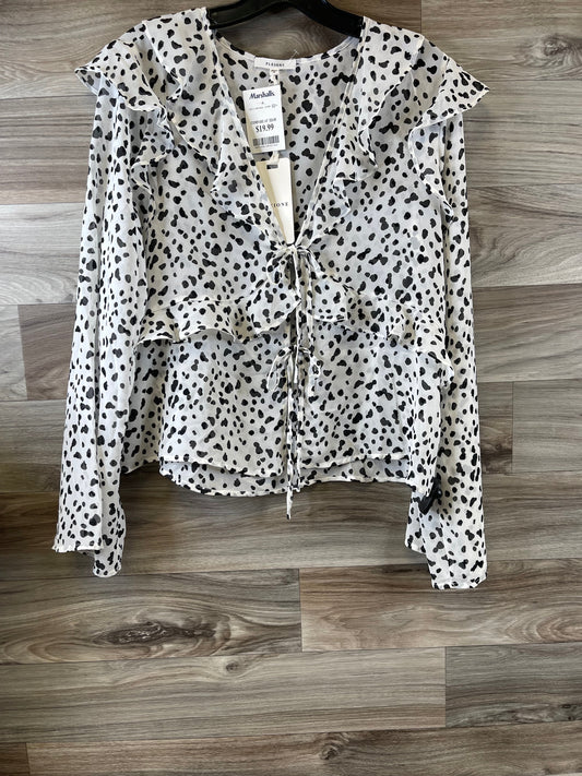 Black & White Top Long Sleeve Pleione, Size M