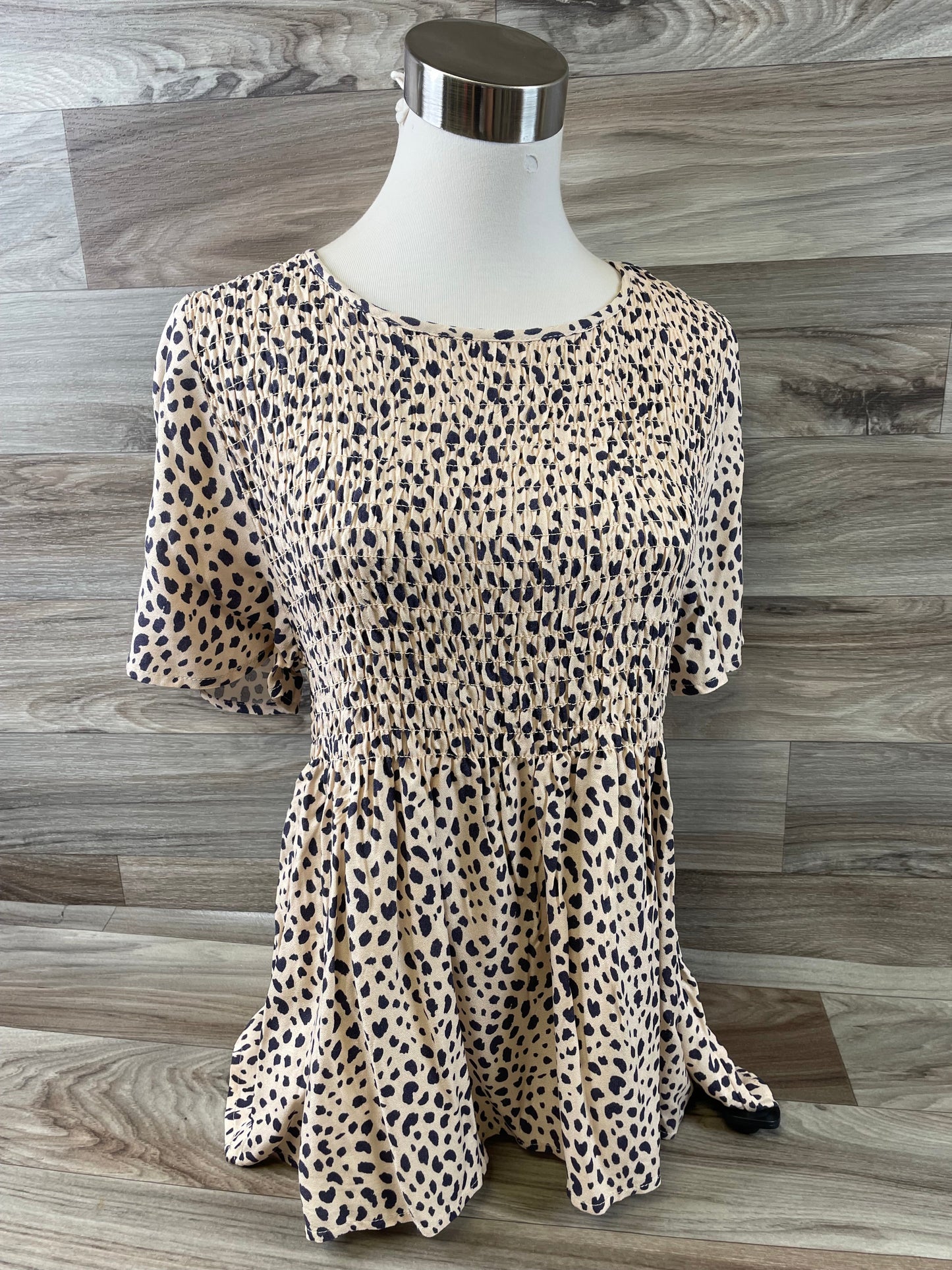 Animal Print Top Short Sleeve Urban Romantics, Size Xl