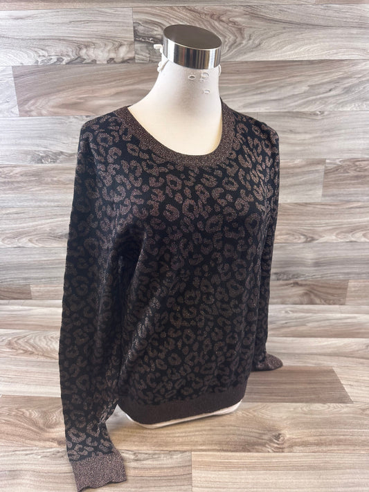 Top Long Sleeve By Banana Republic In Black & Brown, Size: M