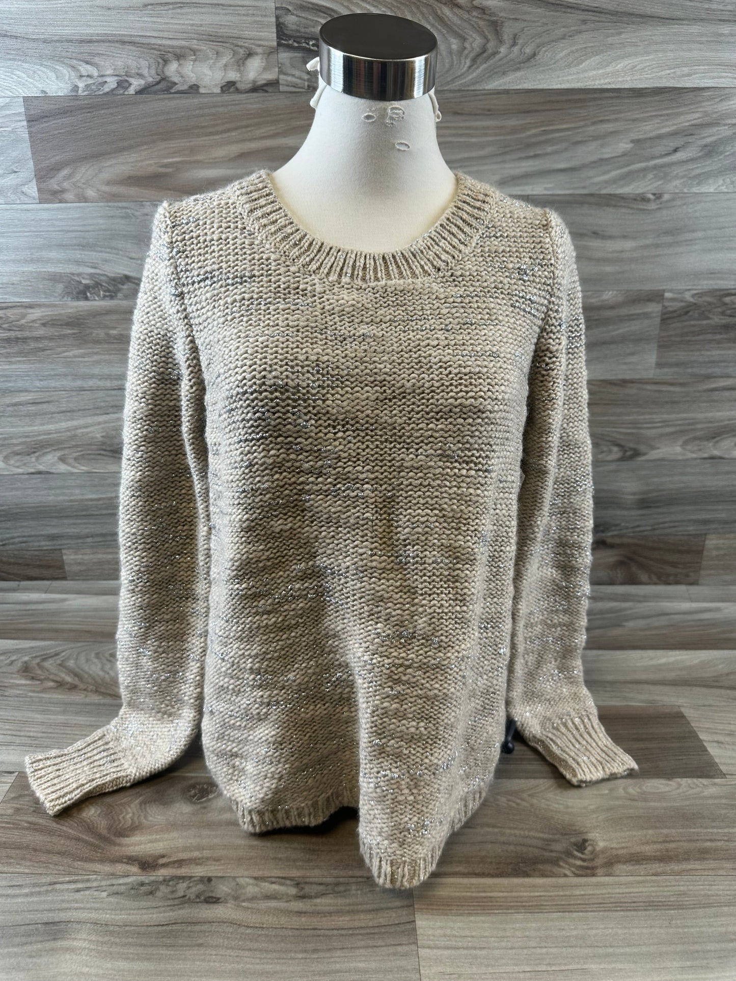 Sweater By Banana Republic In Silver & Tan, Size: M