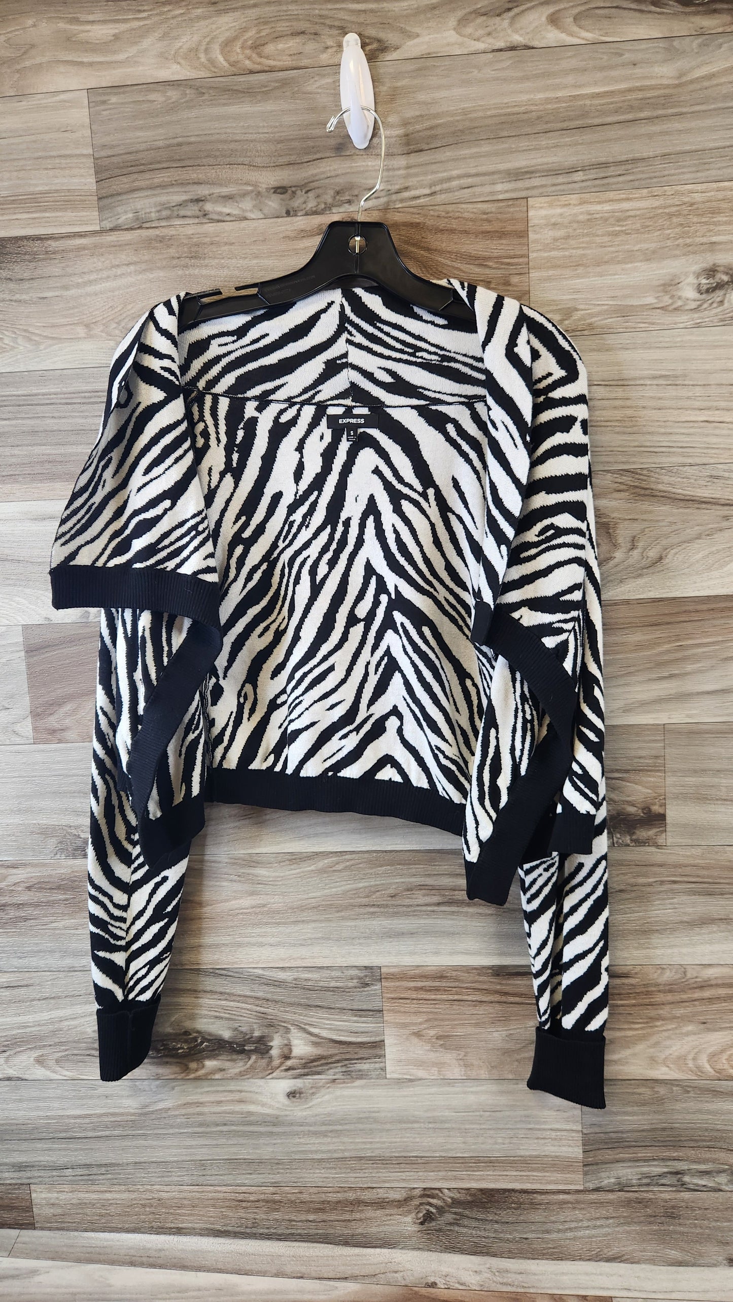 Cardigan By Express In Black & White, Size: S