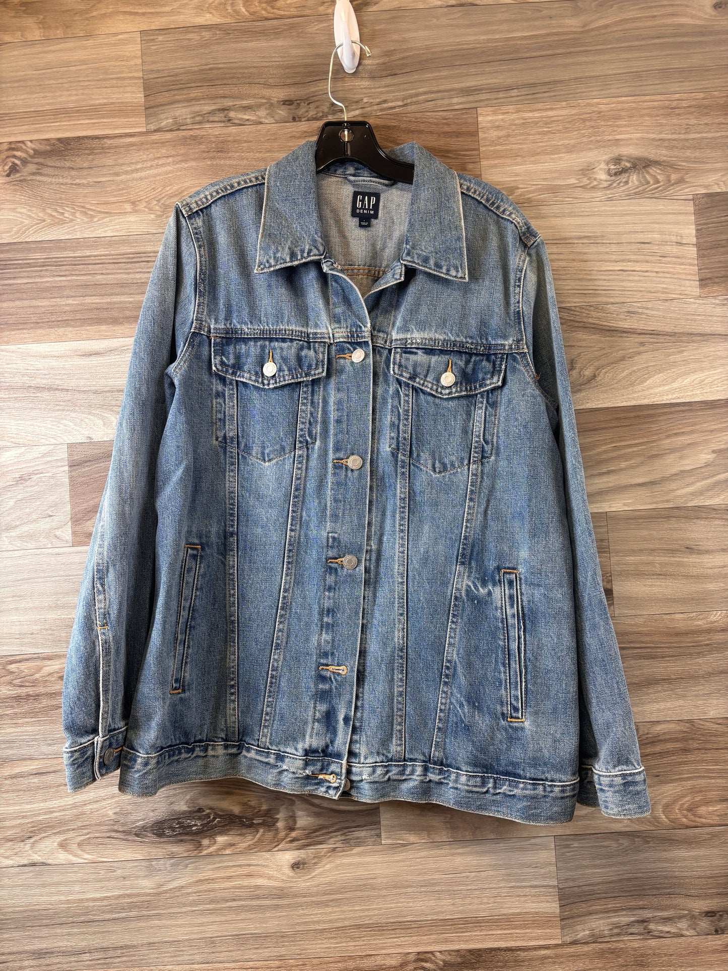 Jacket Denim By Gap In Blue Denim, Size: L